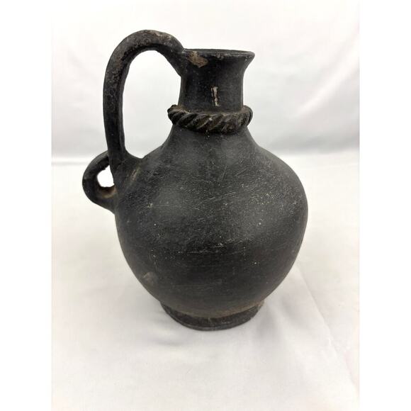 Vintage Handmade Mexican Pottery Pitcher 7" Primitive Style Jug 1970s - Picture 6 of 15